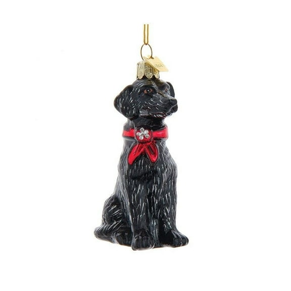 Noble Gems‚Ñ¢ Black Labrador Retriever Glass Ornament
