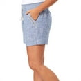 thumbnail image 3 of Briggs New York Women's Linen Blend Pull-On Summer Shorts with Pockets and Drawstring - Blue– Size: (L/Large), 3 of 4
