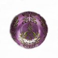thumbnail image 1 of Red Pomegranate Damask Bowl Purple Green 7.5-Inch, 1 of 3