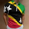 thumbnail image 2 of Flag of Saint Kitts And Nevis Men Zipper T-shirt Summer Casual Short Sleeve T-shirt Top, 2 of 7