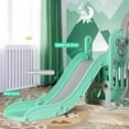 thumbnail image 6 of Pirecart 5 in 1 Toddler Swing and Slide Set, Indoor Outdoor Kids Playing Climber Sliding Playset with Extra Long Slide, Gift for Age 3+, Green, 6 of 8