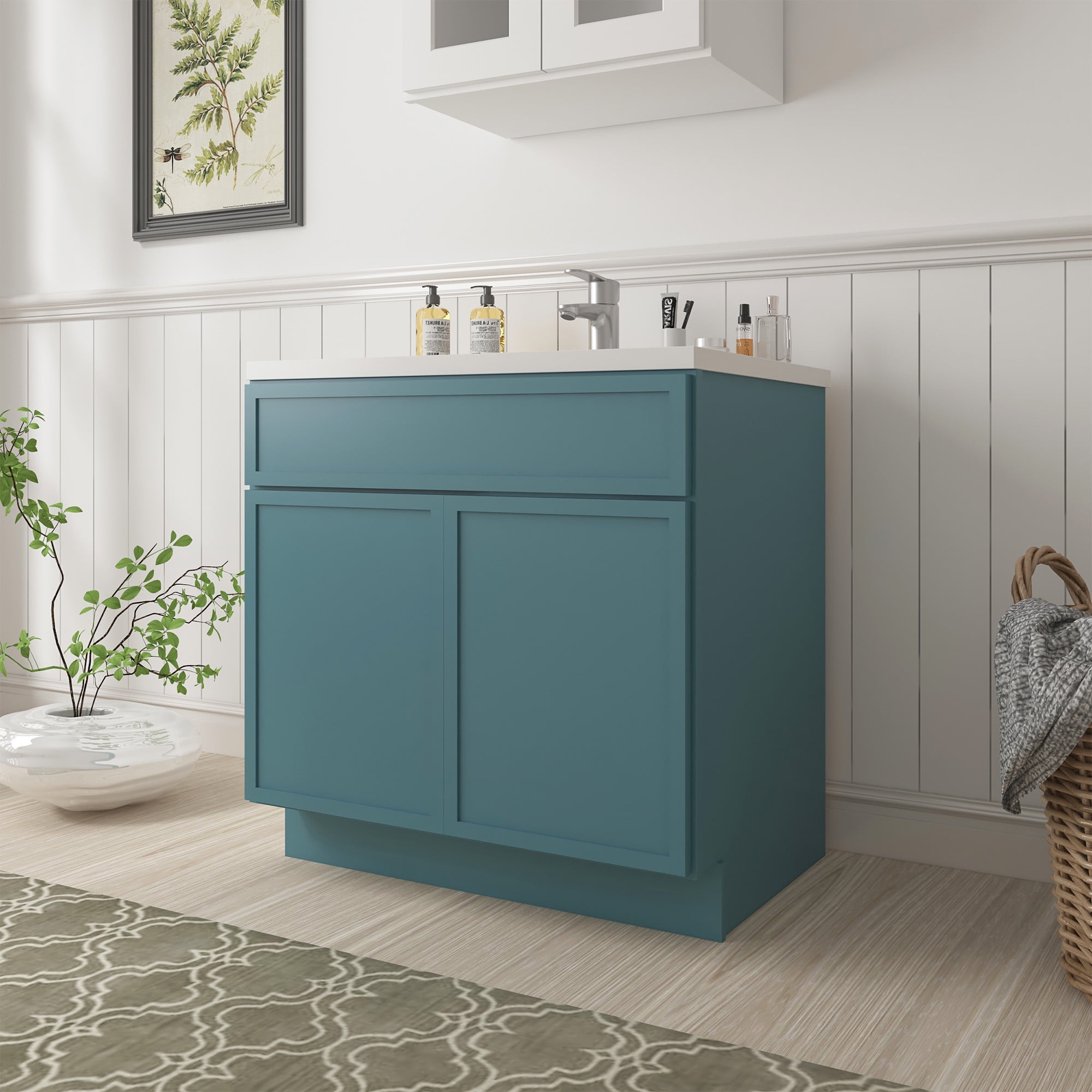 Vanity Art 33" W Birch Plywood Freestanding Single Base Storage Cabinet with Soft Close Doors