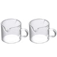 thumbnail image 1 of 2 Pcs Tasse en Verre à Double Embout pour Lait Café Cuisson Domestique (Transparent), 1 of 9