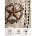 thumbnail image 6 of Sheer Curtains 45 Inch Length, Western Texas Star Vintage Semi Sheer Curtains Light Filtering Window Treatment, Rustic Wreath Black Beige Plaid Privacy Voile Drapes for Living Room 52x45 Inch, 6 of 7