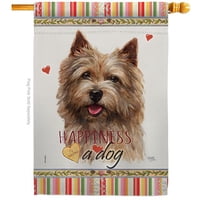 Breeze Decor H110200-BO 28 x 40 in. Dog Norwich Terrier Happiness Double-Sided Decorative Vertical House Flag