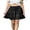01-Black, variant on JWD Women's Short Skirt Summer Pleated Elastic Short Skirt Drawstring Mini Skirts Khaki Black Flower L