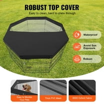 Heavy Duty Metal Dog Playpen, 8 Panels & Top Cover, 30" Tall - Foldable Pet Exercise Pen