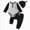 D161-Black, variant on 0-3 Months Newborn Spring And Fall Casual Outfit Set For Infants And Toddlers Long Sleeve Romper Pants And Hat Black