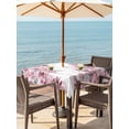 thumbnail image 3 of Outdoor Tablecloth with Umbrella Hole for Patio/Picnic/Party/Camping, Pink Wisteria Waterproof Table Cloth Square Cover Washable, Sprinng Summer Pastoral Flowers Botanical (54"x 54"), 3 of 8