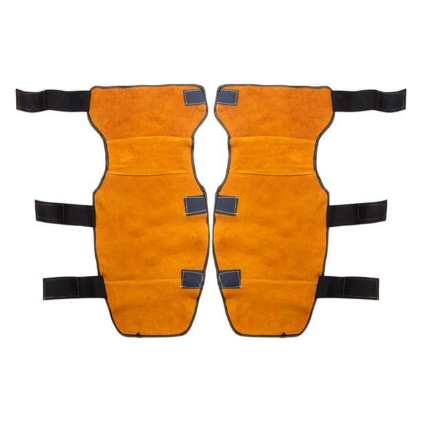 2 fundas protectoras para piernas de soldador, protectores de rodilla seguros y protectores de piernas. Naranja