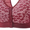 thumbnail image 5 of Hduncf Womens Plus Size Lace Embroidered Bra, Front Closure Wireless Bralette with U-Back Wide Straps, Thin Breathable Everyday Underwear Red 42, 5 of 5