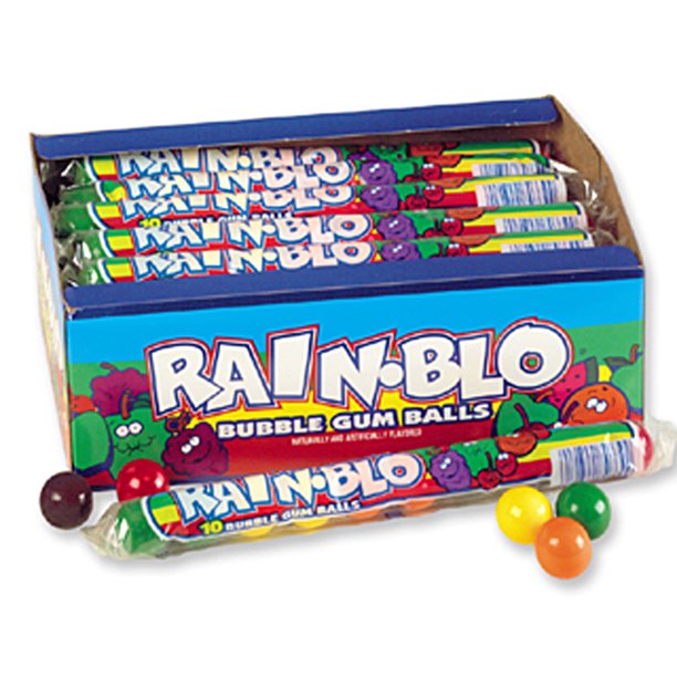 Rainblo Gumballs, Bubble Gum, 1.7 oz (Pack of 24)