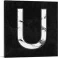 thumbnail image 1 of ARTCANVAS Classy Black White Marble Alphabet Letter U Canvas Art Print - Size: 12" x 12" (1.50" Deep), 1 of 9