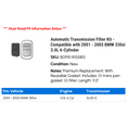 thumbnail image 2 of Automatic Transmission Filter Kit - Compatible with 2001 - 2005 BMW 330xi 3.0L 6-Cylinder 2002 2003 2004, 2 of 2