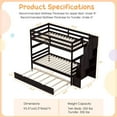 thumbnail image 3 of Gymax Twin over Twin Wooden Bunk Bed w/ Trundle Storage Stairs Convertible Espresso, 3 of 10