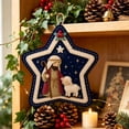 thumbnail image 3 of Christmas Felt Nativity Ornament, Star Shaped Hanging Decoration With Manger Donkey and Sheep for Christmas Tree Wall Door Window Wreath Holiday Decor, 2.36 inch E, 3 of 6
