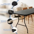 thumbnail image 3 of HaiCube 8 Foot Plastic Folding Table Portable Heavy Duty Rectangular Table with Carry Handle, Indoor Outdoor for Camping Picnic Party Dining, Black, 3 of 9