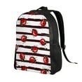 thumbnail image 2 of Rocae Ladybugs on Black and White Striped1 print Computer bag with separate compartment, suitable for 15 inch laptop backpack, gift for men and women, 2 of 8