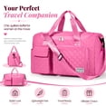 thumbnail image 3 of DAKIMOE Travel Duffle Bag for Women Large Weekender Bags Carry on Gym Duffel Bag with Wet Pocket/Shoe Compartment Waterproof Overnight Tote for Plane Hospital Sports Yoga Business Trips, Peach Red, 3 of 11