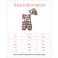 thumbnail image 2 of Newborn Baby Girls Romper 3 Months Girls Bodysuit Newborn Girls Sleeveless Summer Bodysuit Cute Bowknot Plaid Bodysuit Apricot, 2 of 8