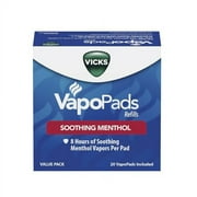 Vicks VapoPads, 20 Count  Soothing Menthol Vapor Pads for Vicks Humidifiers, Vaporizers, Waterless Vaporizers, and Plug-Ins, VSP-19