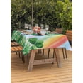 thumbnail image 4 of Rectangle Outdoor Tablecloth With Umbrella Hole And Zipper– St. Patrick's Day Waterproof Patio Table Cover for Party, Picnic, Backyard, 52"x70" , Leprechauns Green Clovers Hat Rainbow, 4 of 8