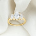 thumbnail image 6 of Rosec Jewels Lab Created Diamond Ring - 3 Stone Engagement Ring Oval - EF-VS Quality Certified, 14K Yellow Gold, US 5.50, 6 of 8
