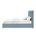 thumbnail image 3 of Inspired Home Caileigh Upholstered Velvet King Channel Tufted Bed with Acrylic Legs, Slate Blue, 3 of 7