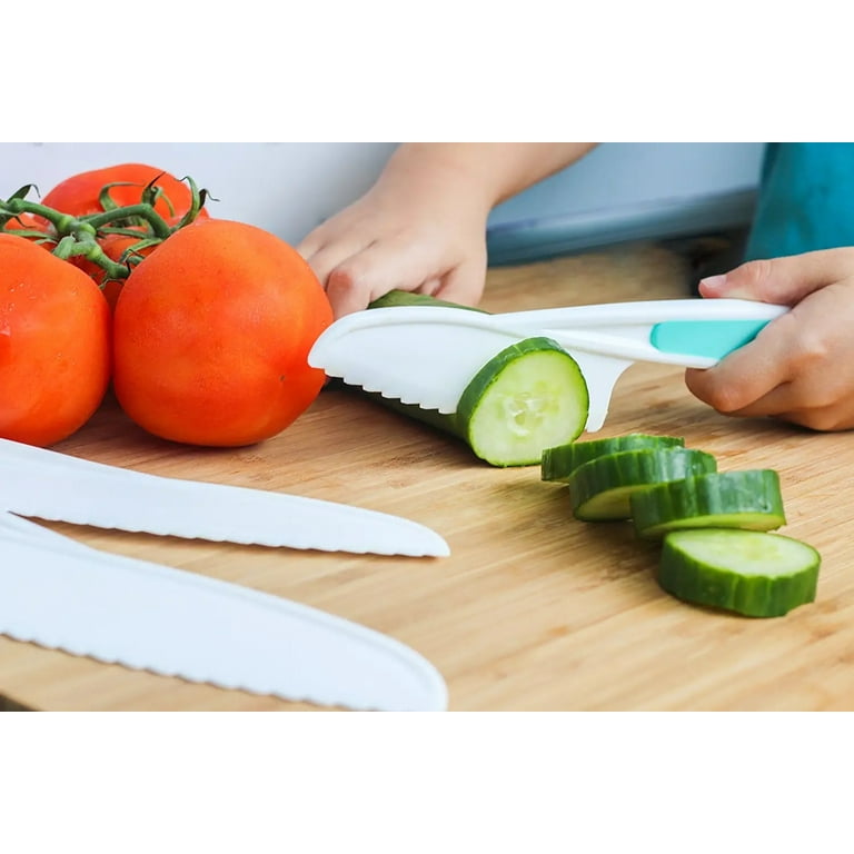 Pampered Chef 3 Paring Knives Kitchen Vegetable Knife blue orange lime  green