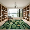 thumbnail image 2 of ODIKA 9'x12' Washable Area Rug Non-Slip, Chair-Friendly Botanical Print Mid Century Forest Sunset Abstract Monstera Round for Dining Room, Basement, Large Office, 2 of 7