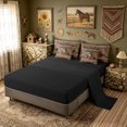 thumbnail image 4 of meiyoeat Wooden Fishing Bass Twin Bedding for Men Boys, Brown Vintage Lodge Cabin Bedding Comforter Set, Black Reversible, 7-Piece, 4 of 5