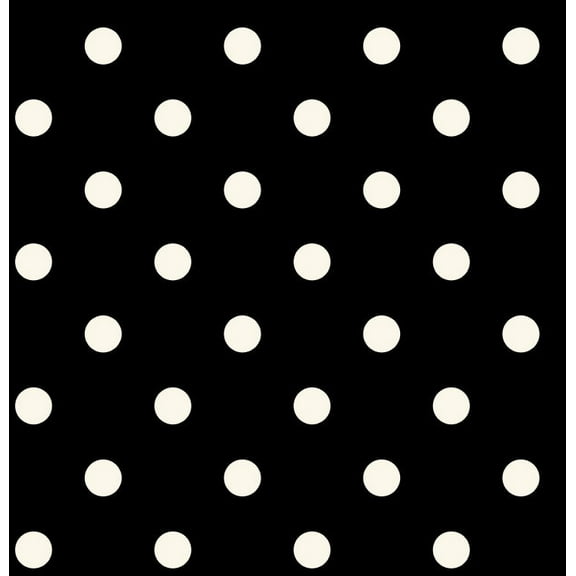 Crepe Techno Printed Drover, Polka Dot Fabric, Stretch Crepe Fabric, Sewing Fabric (BLACK/CREAM, HalfaYard)