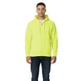 thumbnail image 3 of Gildan Men's Full-Zip Safety Hoodie, Hi-Vis Green Warm Zip Jacket Hooded Sweatshirt, 2 Pack, 3XL, 3 of 5