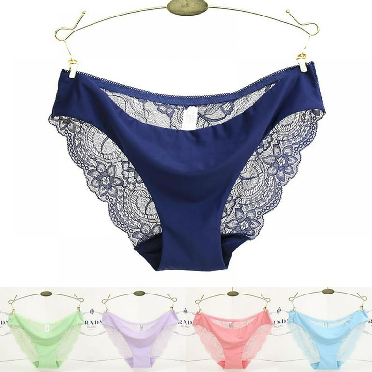 Buy Lace Panties for Women Comfort Cotton Lace Half Back Coverage Panties,Low  Waist Bikini Underwear 5-Pack, Multicolor, Small at