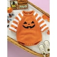 thumbnail image 4 of Infant Baby Boy Girl Halloween Clothes Pumpkin Face Sweater Romper Long Sleeve Bodysuit One Piece Fall Winter Outfit, 4 of 8