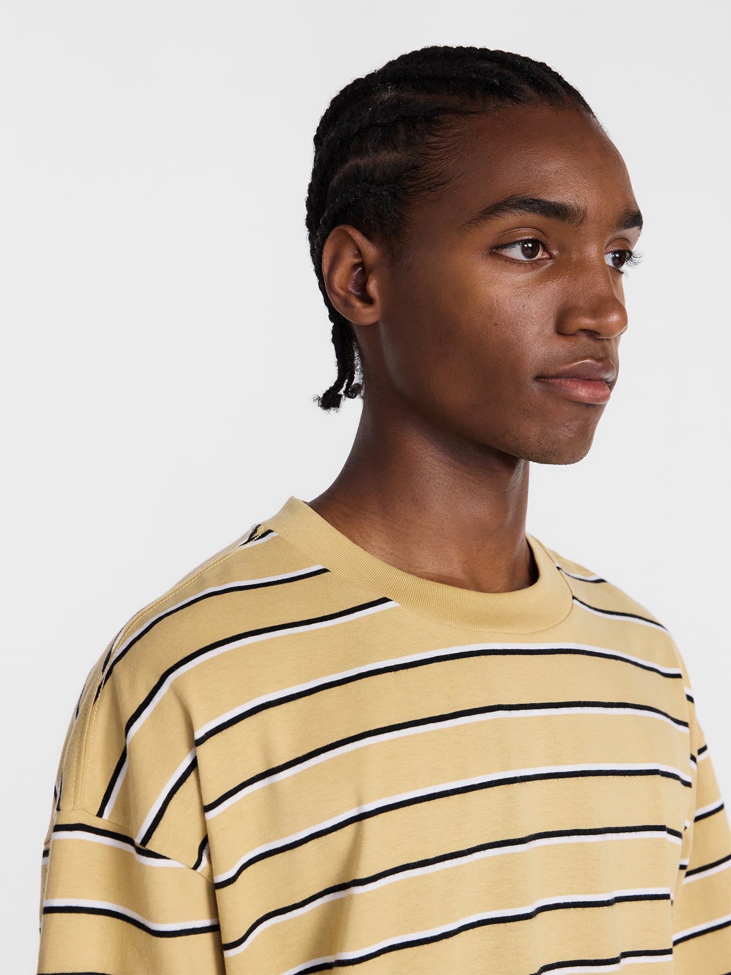 No Boundaries Stripe Pattern Tee with Short Sleeves, Men's XS-4XLT