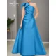 thumbnail image 1 of Vestido de noche elegante de satén Formal personalizado, vestido de fiesta de un solo hombro, largo hasta el suelo, plisado, bonito vestido de fiesta de boda de lujo, 1 of 5