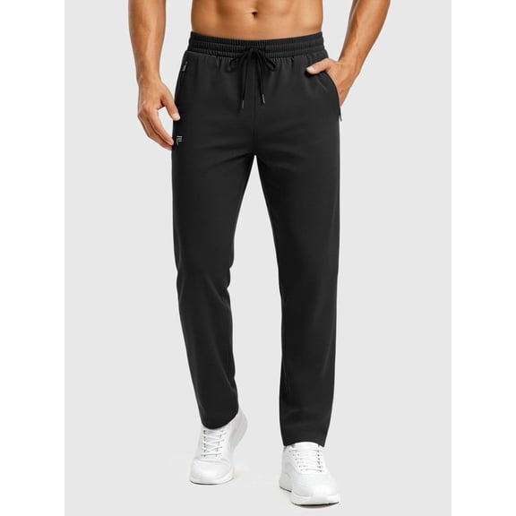 sogami Men's Athletic Sweatpants with Zipper Pockets Straight Leg Workout Pants