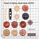 thumbnail image 4 of 150 botones de madera surtidos de 15 estilos diferentes (de 1,8 a 3,8 cm) para manualidades, costura, redondos, con forma de flor y planos., 4 of 5