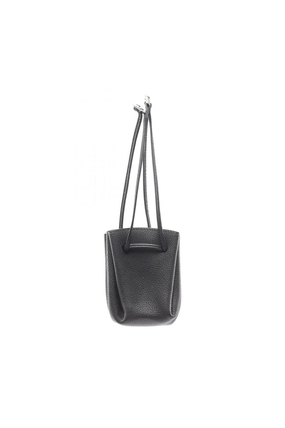 Pre-Owned Hermes Vespa handbag/pouch, leather, Togo women's, black.