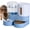 Blue, variant on Automatic Cat Feeder and Water Dispenser Set, Gravity Pet Food Feeder with Stainless Steel Bowl, Large Capacity Food and Waterer for Cats, Kittens, Puppies and Small Dogs, Green