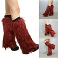 thumbnail image 2 of Women Elegant Furry Leg Warmers for High Heel and Boot Winter Wear Thicken Plush Leg Covers Fuzzy Boot Toppers Cuffs, 2 of 9
