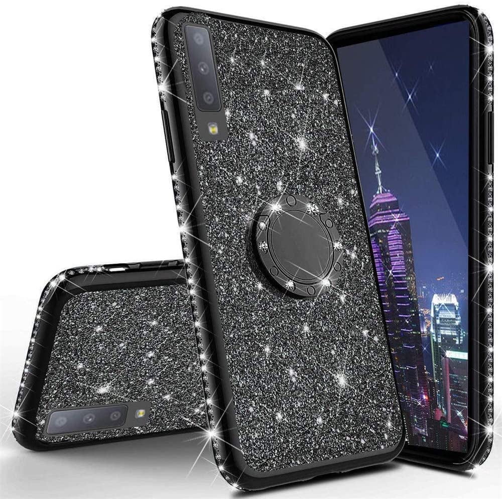 Coverlab Glitter Case for Samsung Galaxy A21 Case, Ring Kickstand Bling