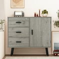 thumbnail image 5 of FANGSUM Storage Cabinet, Floor Cabinet with 3 Drawers & Adjustable Shelf, Storage Cabinet for Living Room, Bedroom, Kitchen, Office, Gray, 5 of 7
