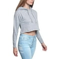 thumbnail image 2 of G-Style USA Women's Long Sleeved Crop Top Hoodie LH13118 - Heather Gray -Large, 2 of 8