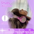 thumbnail image 2 of Kids Headphones,Charlxee Pom Wired Headsets with Gifts Packing include Sticker&Bracelet for Girls,Built-in Mic&On/Over Ear HD Stereo for Online Study/School/Tablet with Nylon Cable-Hot Purple, 2 of 6