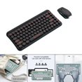 thumbnail image 4 of de ratón con inalámbrico de 85 silencioso Mini portátil con tapa de tec redonda retro Diseño elegante para computadora Soledad Teclado inalámbrico mouse, 4 of 6