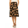 thumbnail image 3 of Women's Elegant Solid A-Line Midi Skirt with High Waist and Satin Tie Belt, 3 of 6