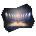 thumbnail image 1 of Ambesonne Sports Place Mats Set of 4, Basketball Tournament, Standard Size, Beige Navy Brown, 1 of 6