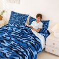 thumbnail image 3 of Erosebridal Teens Black Blue Geometric Camo Queen Sheet Sets 4 Pieces,Boys Girls Abstract Camouflage Bed Set, 3 of 5